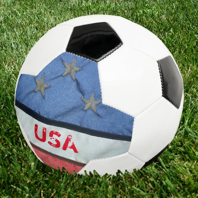 Red White and Blue Stars and Stripes Flag Soccer Ball (Creator Uploaded)