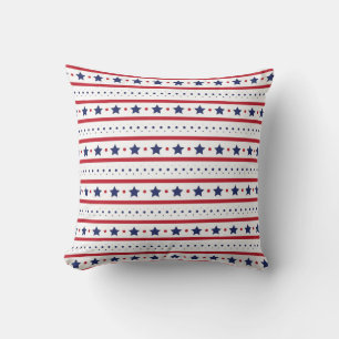 Red White and Blue Stars and Stripes Throw Pillow