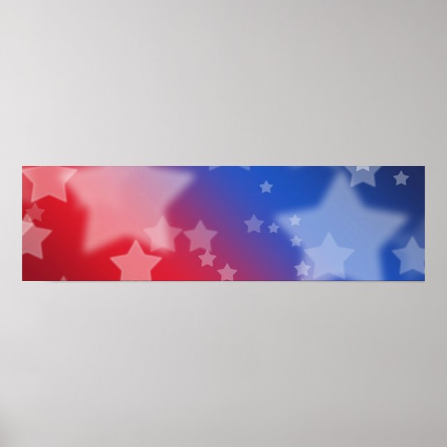 Red White and Blue Stars Banner Poster (Front)