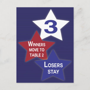 Red, White and Blue Stars Bunco Table Card #3