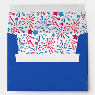 Red White and Blue Stars & Fireworks Envelope