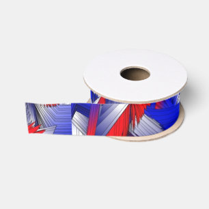 Red White and Blue Stars Grosgrain Ribbon