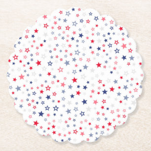 Red, White and Blue Stars Paper Plates Coaster