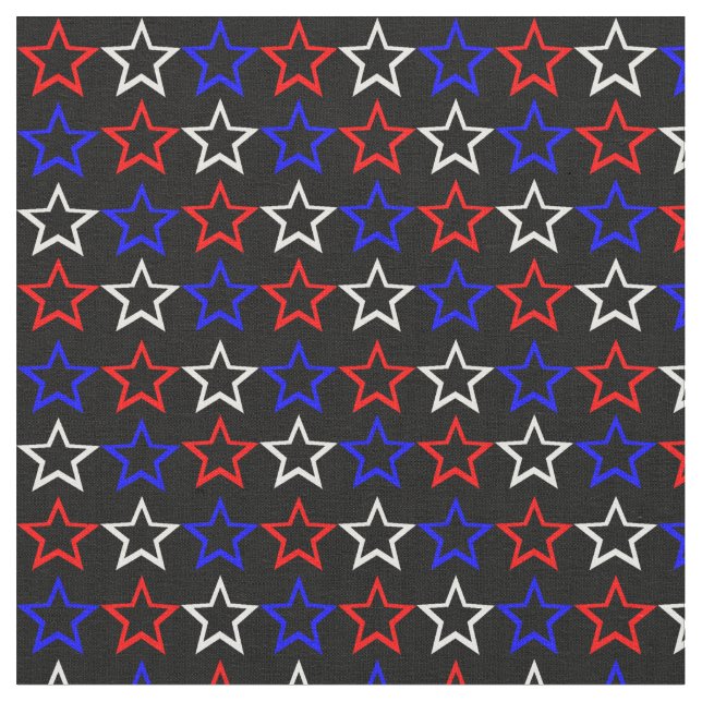 Red White and Blue Stars Pattern Fabric (Close Up)
