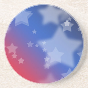 Red White and Blue Stars Sandstone Coaster