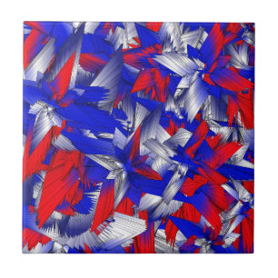 Red White and Blue Stars Tile