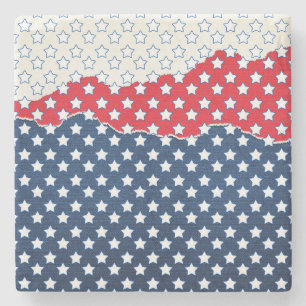 Red, White and Blue Stars (USA) (United States) Stone Coaster