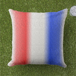 Red White and Blue Stripe Outdoor Cushion