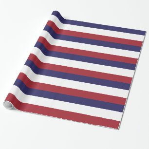 Red, White and Blue Stripe Wrapping Paper