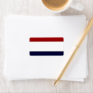 Red White and Blue Striped design Label