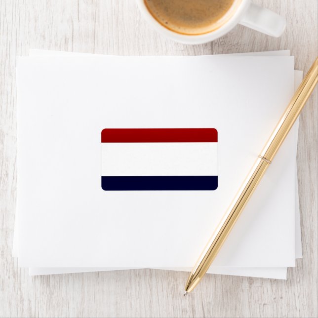 Red White and Blue Striped design Label (Insitu)