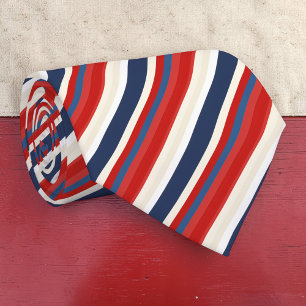Red, White and Blue Striped Patriotic Necktie