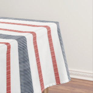 Red, white, and blue striped stripes Tablecloth