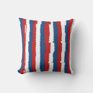 Red, White and Blue Stripes Cushion