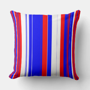 Red white and Blue Stripes Cushion