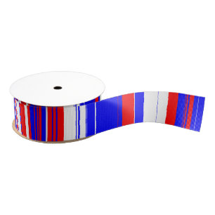 Red white and Blue Stripes  Grosgrain Ribbon