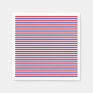 Red, White and Blue Stripes Paper Napkins
