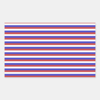 Red, White and Blue Stripes. Rectangular Sticker