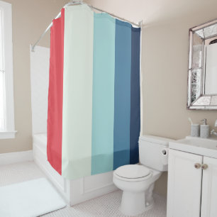 Red White and Blue Stripes Shower Curtain