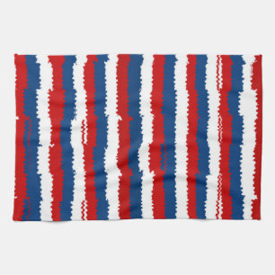 Red, White and Blue Stripes Tea Towel