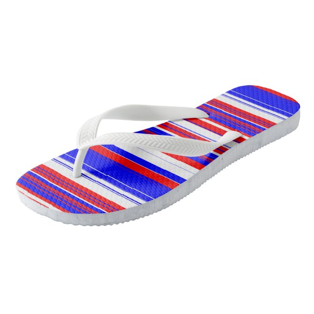 red white and blue stripes thongs (Angled)