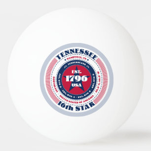 Red, White, and Blue Tennessee Circle Ping Pong Ball