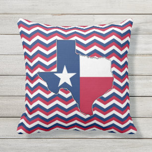 Red White and Blue Texas Decorative Throw Pillow