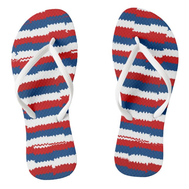 Red, White and Blue Thongs (Footbed)
