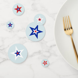 Red, White, and Blue Tri-Coloured American Stars Confetti