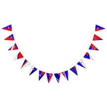 Red White and Blue Triangle Party Bunting Banner