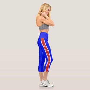 Red , white and blue USA Capri Leggings