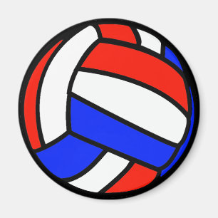 Red White and Blue Volleyball Magnet