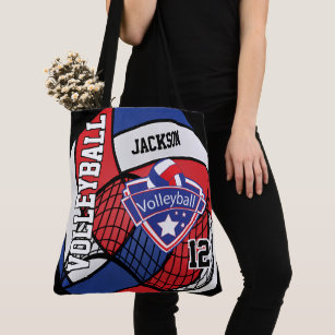 Red, White and Blue Volleyball Tote Bag