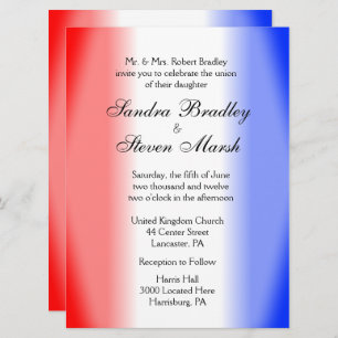 Red White and Blue Wedding Invitations