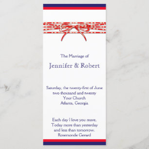 Red White and Blue Wedding Program