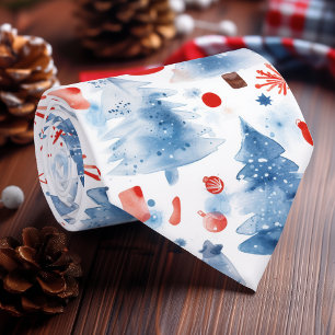 Red, White, and Blue Winter Wonderland Tie