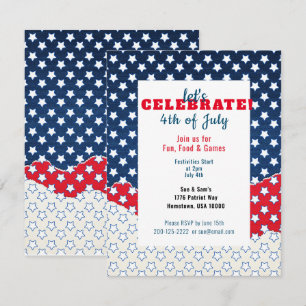 Red White and Blue with Stars 4th of July
