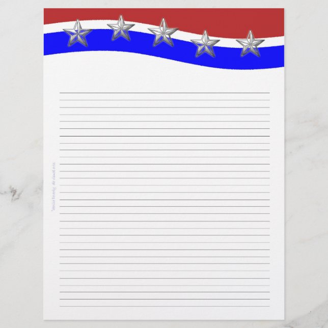 Red White and Blue with Stars pages (Front)
