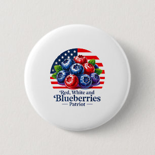 Red White And Blueberries Christian Patriotic 6 Cm Round Badge