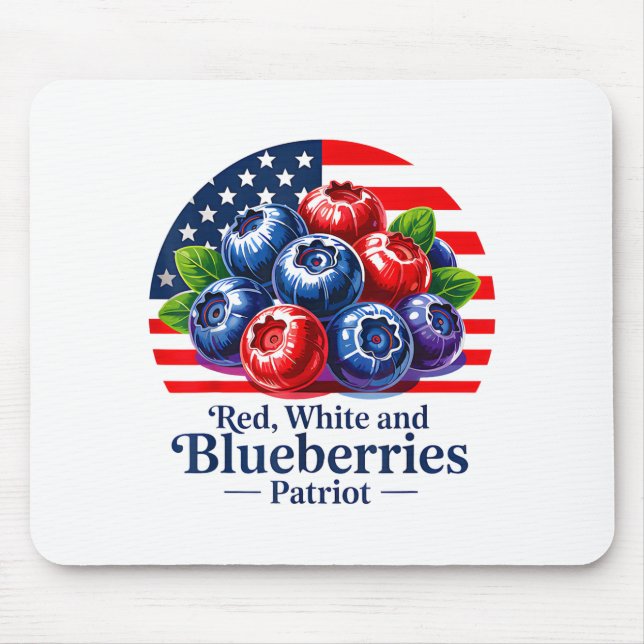 Red White And Blueberries Christian Patriotic  Mouse Pad (Front)