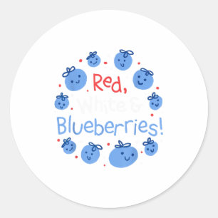 Red, White And Blueberries Patriot Dom For Men Wom Classic Round Sticker