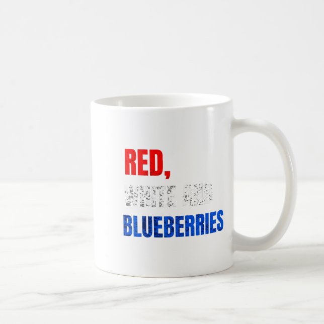 Red White And Blueberries Patriot Fun Summer Party Coffee Mug (Right)