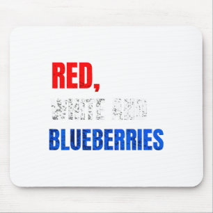 Red White And Blueberries Patriot Fun Summer Party Mouse Pad