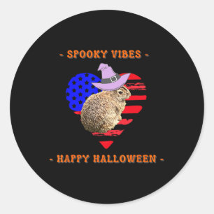 Red White And Boo Funny Halloween Outfit Costumes Classic Round Sticker