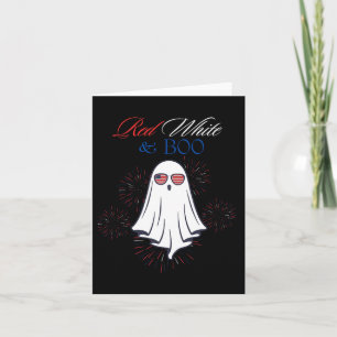 Red White And Boo Ghost 4th Of July Independence D Card