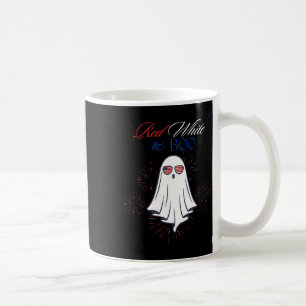 Red White And Boo Ghost 4th Of July Independence D Coffee Mug