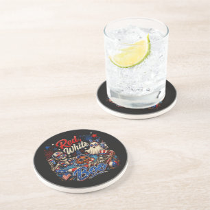 Red White And Boo Patriotic 4th Of July Coaster