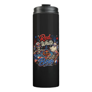 Red White And Boo Patriotic 4th Of July Thermal Tumbler