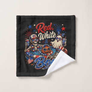 Red White And Boo Patriotic 4th Of July Wash Cloth