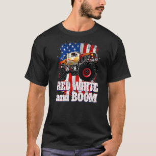 Red White And Boom Monster Truck T-Shirt